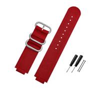PJFSQAD Nylon Canvas Watchstrap 24 * 16mm Convex Interface Black Army Green Blue Men Watchband Fit For Timex ADVENTURE T2N721 T2N720 TW2T76500(Red-S pin)