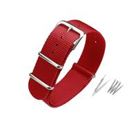 PJFSQAD Nylon Strap Adaption Fit For Casio/Fit For CITIZEN/For Seiko Bracelet Unisex Watch Accessories 18mm19mm 20mm 21mm 22mm 24mm(12 red,22mm)