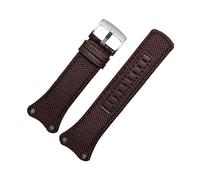 PJFSQAD Nylon + strap black Brown blue men's wristband Fit For CK K4B384B3 K4B371B6 K4B371B3 K4B384B6 canvas watch chain watchband(Brown silver)