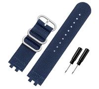 PJFSQAD Nylon Watch Band Strap Fit For Casio Small Cube GMW-B5000 BRIC Canvas Watchband Men Bracelet Water Proof 24mm Black(Blue-silver bucke)