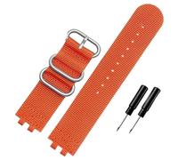 PJFSQAD Nylon Watch Band Strap Fit For Casio Small Cube GMW-B5000 BRIC Canvas Watchband Men Bracelet Water Proof 24mm Black(Orange-silver bucke)