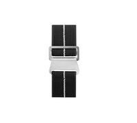 PJFSQAD Parachute Watch Strap Elastic Nylon band Fit For Seiko For Rolex For Water Ghost For Citizen For Tudor Men‘s Canvas Sport Bracelet 20mm 22mm(A white line-silver,20mm)