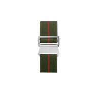 PJFSQAD Parachute Watch Strap Elastic Nylon band Fit For Seiko For Rolex For Water Ghost For Citizen For Tudor Men‘s Canvas Sport Bracelet 20mm 22mm(B red line-silver,22mm)