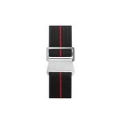 PJFSQAD Parachute Watch Strap Elastic Nylon band Fit For Seiko For Rolex For Water Ghost For Citizen For Tudor Men‘s Canvas Sport Bracelet 20mm 22mm(A red line-silver,22mm)