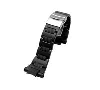 PJFSQAD Plastic wathband Fit For Casio GW-A1100FC GW-A1000 watch strap bracelet mens sport wristwatches band(Black silver Buckle)