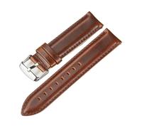PJFSQAD Retro Leather Watch Band Fit For Amazfit For Huawei For Samsung For Galaxy For DW Active2 46mm 42mm Gear S3 Strap Replacement Straps(Brown(silver),18mm)