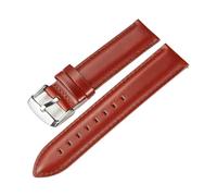 PJFSQAD Retro Leather Watch Band Fit For Amazfit For Huawei For Samsung For Galaxy For DW Active2 46mm 42mm Gear S3 Strap Replacement Straps(Red brown(silver),20mm)