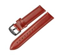 PJFSQAD Retro Leather Watch Band Fit For Amazfit For Huawei For Samsung For Galaxy For DW Active2 46mm 42mm Gear S3 Strap Replacement Straps(Red brown(black),18mm)