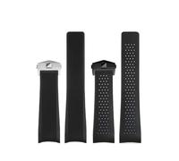 PJFSQAD Rubber Watch Accessories Band Fit For TAG For HEUER For CARRERA Bracelet 20mm 22mm 24mm TPU Black Silicone Strap(Coal Black,24mm)