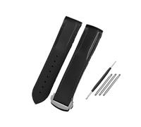 PJFSQAD Silicone Rubber Watch Strap 20mm 21mm 22mm Waterproof Orange Blue Men Watchband Fit For Omega For Seamaster Diver 300m For Planet Ocean 600m(Black black-Silver,21mm)