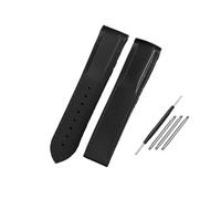 PJFSQAD Silicone Rubber Watch Strap 20mm 21mm 22mm Waterproof Orange Blue Men Watchband Fit For Omega For Seamaster Diver 300m For Planet Ocean 600m(Black black-NO BK,21mm)