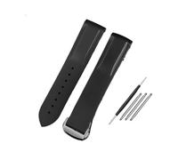 PJFSQAD Silicone Rubber Watch Strap 20mm 21mm 22mm Waterproof Orange Blue Men Watchband Fit For Omega For Seamaster Diver 300m For Planet Ocean 600m(Black-Silver,21mm)