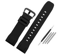 PJFSQAD Silicone Rubber Watch Strap 24mm Black Blue Soft Sports Men Watchband Bracelet Fit For Casio PROTREK 5497 PRG-600 PRG-650Y PRW-6600Y(Black-B pin)