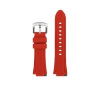 PJFSQAD Silicone Rubber Watchstrap 24 * 16mm Convex Joint Black Blue Green Orange Men Watchband Fit For Timex Adventure Tidal IQ T2N720 T2N721(Red-S pin)