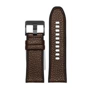 PJFSQAD Silicone skinned watch strap Fit For seven Fridays Diesel's new silicone watchband m2 / 02 P1B/01 Leather Bracelet 28mm belt(Dark brown 02 BK-01)