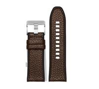 PJFSQAD Silicone skinned watch strap Fit For seven Fridays Diesel's new silicone watchband m2 / 02 P1B/01 Leather Bracelet 28mm belt(Dark brown 02 SK-01)