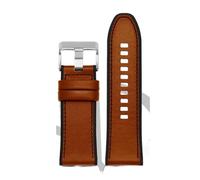 PJFSQAD Silicone skinned watch strap Fit For seven Fridays Diesel's new silicone watchband m2 / 02 P1B/01 Leather Bracelet 28mm belt(Brown 01 SK)