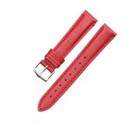 PJFSQAD Soft Women's Leather Watch Strap Suitable Fit For COACH Chain 16mm Red Black Fashionable Cross Texture(Black 01)