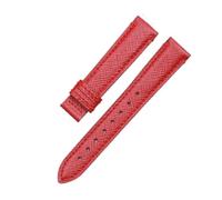 PJFSQAD Soft Women's Leather Watch Strap Suitable Fit For COACH Chain 16mm Red Black Fashionable Cross Texture(Red No buckle)
