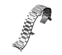 PJFSQAD Stainless Steel Watchband Curved Strap Fit For Casio EFV-540 BEM501/506 EFB-660 BEM-506 ECB900 Men's Bracelet Wristband 20mm 22mm(C silver,22mm)