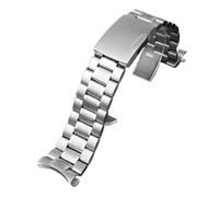 PJFSQAD Stainless Steel Watchband Curved Strap Fit For Casio EFV-540 BEM501/506 EFB-660 BEM-506 ECB900 Men's Bracelet Wristband 20mm 22mm(B silver,22mm)