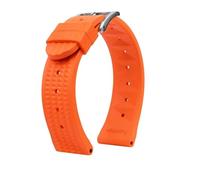 PJFSQAD Waffle WatchBand Fit For Seiko PROSPEX SKX007 Water Ghost 20mm 22mm Abalone Small MM Silicone Men's Diver Sports Rubber Watch Strap(B orange-silver,Width 20mm)