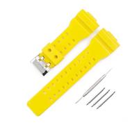 PJFSQAD Watch Accessories Resin With Men's Pin Buckle Rubber Strap Fit For Casio GA GD GLS-100 110 120 Waterproof Bracelet Band(Giallo.)