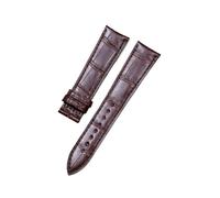 PJFSQAD Watchband Suitable Fit For Jaeger-LeCoultre MASTER Curved End 21mm Leather Watch Belt Brown Black Dark(Brown)