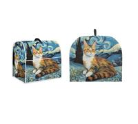 PJHEQOXE Van Gogh's Oil Painting Tea Cozies for Teapot Stand Mixer Cover Set,Starry Night & Cat Mixer Cover Compatible with Kitchen Aid Mixer(6-8qt) Fit Tilt Head & Bowl Lift Models Mixers (Blue)