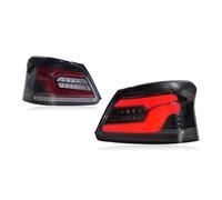 PJJUHS Rear Tail Light Assembly For Vios 2008-2013 LED Taillights Upgrade LED Tail Lamp Dynamic Turn Signal Light(Red black)