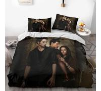 PJJUHS Vampire Romance Legend Gothic Printed Duvet Cover 3 Piece Set - Microfiber Dark Romantic Bedding set (Style9,Double(200x200cm)+50x75cmx2)