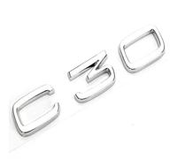 PjjxQf Car 3D Emblems for Volvo C30-Modelle,Trunk Badge Front Grille Tailgate Emblem Hood Trunk Badgear Front Bonnet Logo Styling Sign Body,Silver-normal