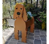 PJLJC personalised Cocker Spaniel Brown Gifts Dog Planter, Dog Shape PVC Wooden Rectangular Plant Flower Pots, Animal Pots Outdoor Indoor Garden Planters for Succulent, Flower