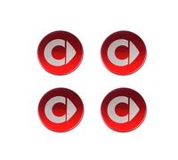 PJLLXY 4 Pcs Wheel Center Cap Sticker for Smart EQ fortwo (C453) 2020-, Wheel Cap Sticker Wheel Trims Car Hub Centre Cap Sticker Hub Center Cap Stickers,Red-Silver-56mm