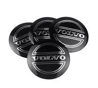 PJLLXY 4 Pcs Wheel Center Cap Sticker for Volvo V40 V50 V60 V70 V90 Cross Country Rdesign, Wheel Cap Sticker Wheel Trims Car Hub Centre Cap Sticker Hub Center Cap Stickers,Bla-ck-50mm