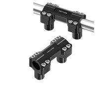 PJMTCUSTOM 6cm Handlebar Risers with Clamping Cover, Fits Harley Davidson Softail Fat Boy Dyna Road King, 1.25" Knurl Center/Clamping Area, Aluminium, Black