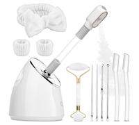 Pjordo Facial Steamer Spa Kit, Nano Ionic Face Steamer for Deep Cleaning Unclogs Pores, Warm Mist Humidifier Facial Steamer Professional Home Sauna Spa, Self Care Gifts for Women