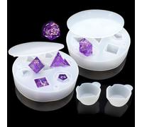 PJOY Dice Molds Food-Grade Silicone Dice Molds for 7PCS Sharp Edge Dice Set, DND Resin Dice Mold for DIY Dice Making Accessories(2 Pack)