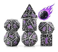 PJOY Metal D&D Dice Set Dungeons and Dragons Dice with Case Meteorite Iron Purple 7PCS 16mm Role Playing Cool DND Gifts for Players DM Board Game Masters