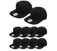 PJPSAA 10 Pack Blank Snapback Hats for Men Flat Brim Hats Baseball Caps Bulk