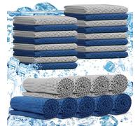 PJPSAA 24 Pack Cooling Towels Bulk for Neck and Face 40"x12" Ice Cooling Sweat Rags Microfiber Soft Breathable Soft Chilly Towel for Yoga Golf Sport Running