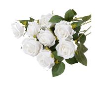 PJQUEKAIPJ Nearly natural 3/5/10/20pcs Roses Artificial Flowers Rose Flower Branch Artificial Red Roses Realistic Rose for Wedding Home Decor artificial flowers(White rose,3pcs)