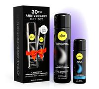 pjur 30th Anniversary Set (Original 100ml + Aqua 30ml) - Premium Lubricant Set with Silicone & Water-Based Formulas - Ideal for Massage, Intimacy & Long-Lasting Glide