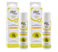 pjur med Vegan Glide - Water-Based Lubricant - pH Balanced & no Animal Testing - for mucous membranes in The Intimate Area - 100ml (Pack of 2)