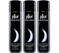 pjur Original - Long-Lasting, Extra-Smooth Silicone-Based Lubricant and Massage Oil for Enhanced Pleasure - Latex Condom Compatible - Zero Odors, Flavors, or Preservatives - 100ml (Pack of 3)