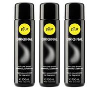 pjur Original - Long-Lasting, Extra-Smooth Silicone-Based Lubricant and Massage Oil for Enhanced Pleasure - Latex Condom Compatible - Zero Odors, Flavors, or Preservatives - 100ml (Pack of 3)