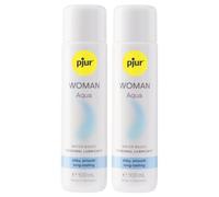 pjur Woman Aqua - Water-Based Personal Lubricant - moisturises & nurtures - pH Balanced - Gentle on Skin - 100ml (Pack of 2)