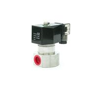 PJVPEJOD 1/8 Quot; 1/4 Quot; 3/8 Quot; 1/2 Quot; Normally Close 304 Stainless Steel High Pressure Solenoid Valve 220VAC DC12V/24V 200bar/100bar 1Pcs(12VDC-100 BAR,0.25 Inch)