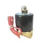 PJVPEJOD 2 Way 2w Copper Coil Water Solenoid Valve Brass 1/8 1/4 3/8 Inch 220V AC Normally Close 2W025-06/08 2W040-10 Wire Lead Type 1Pcs(DC12V,3/8 Inch)