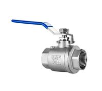 PJVPEJOD Ball Valve DN8/10/15/20/25/32/40 Stainless Steel 304 SS 2P Two-Piece Female Thread Ball Valve with Vinyl Handle Water Switch 1PCS(0.25 Inch)